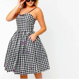 UV Darcy black & white houndstooth with purple spiders!